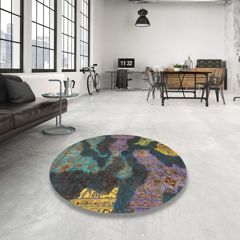 Tapis abstrait moderne 1284, Rond 8 pi