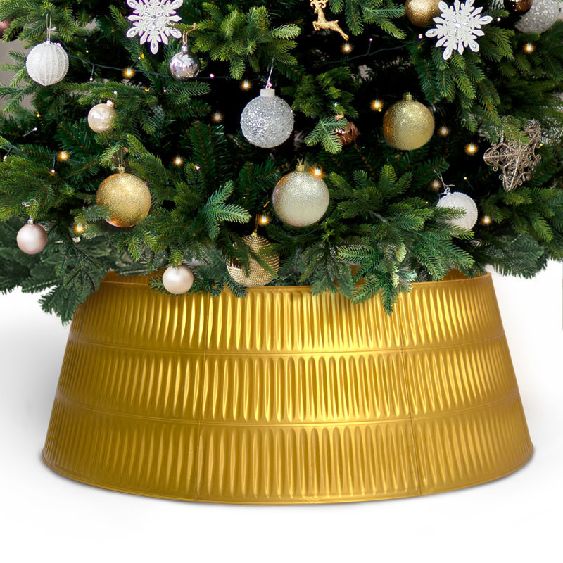 Solid Color Plastic Tree Collar, Gold