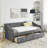 Twin Size Daybed With Drawers Upholstered Tufted Sofa Bed, With Button On Back And Copper Nail On Waved Shape Arms