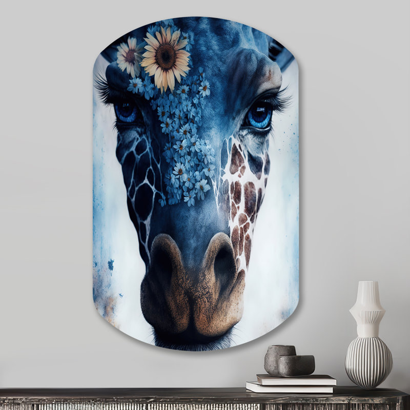 Décoration murale girafe en forme de cylindre, H 31 po x l 19 po