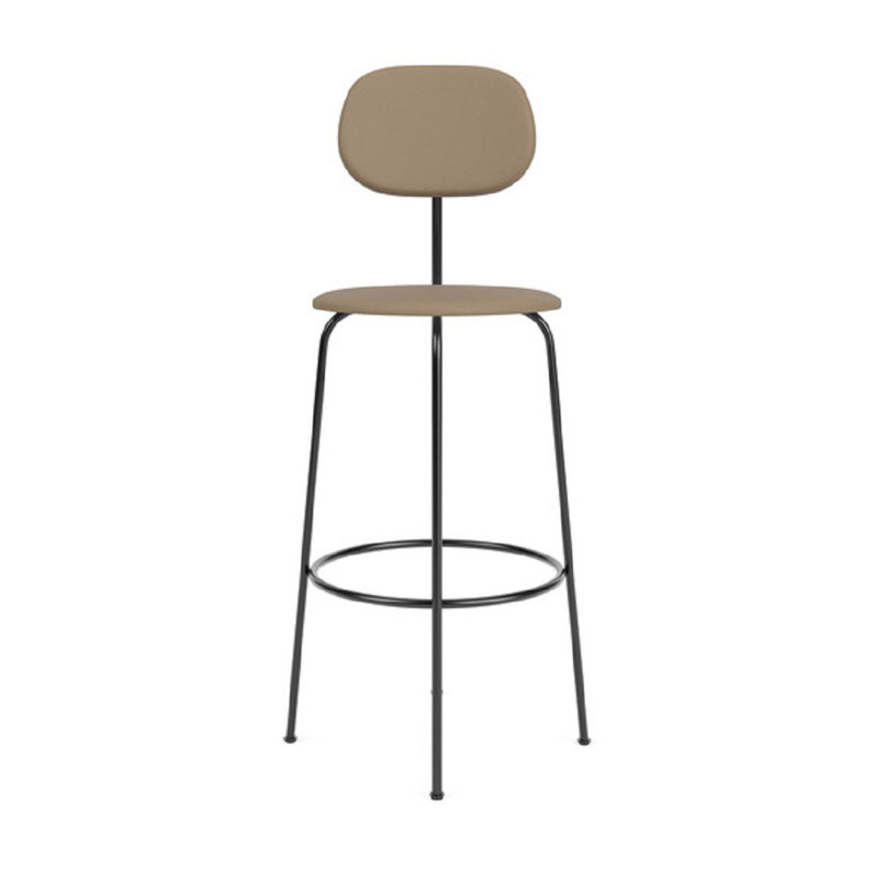 Afteroom Bar Chair Plus with Steel Frame, Counter Stool (25" Seat Height), Brown Leather