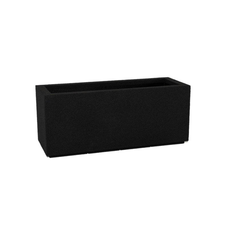 Milan Tall Polymer Box, Black, 19" H x 46" W x 17" D