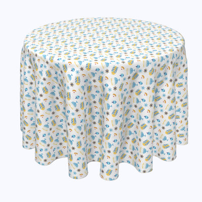 Bodenheim Geometric Round Hanukkah Tablecloth