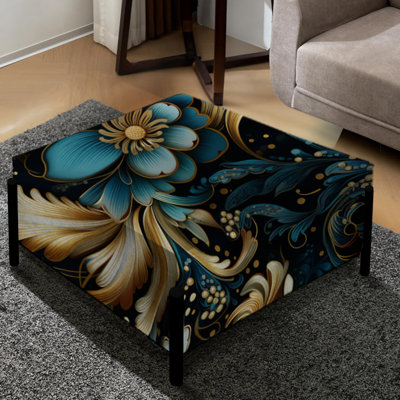 Motif cachemire rétro vintage - Grand repose-pieds carré à motif cachemire