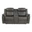 Causeuse inclinable double classique avec console et rangement-1351684231