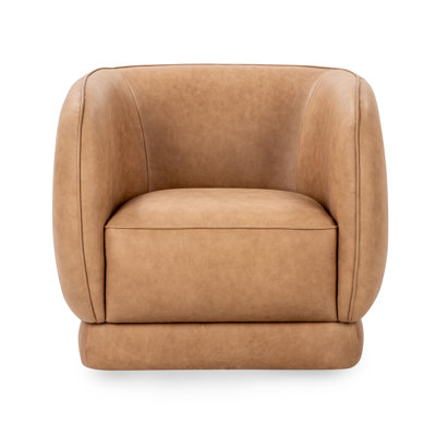 Rinner Leather Swivel Club Chair