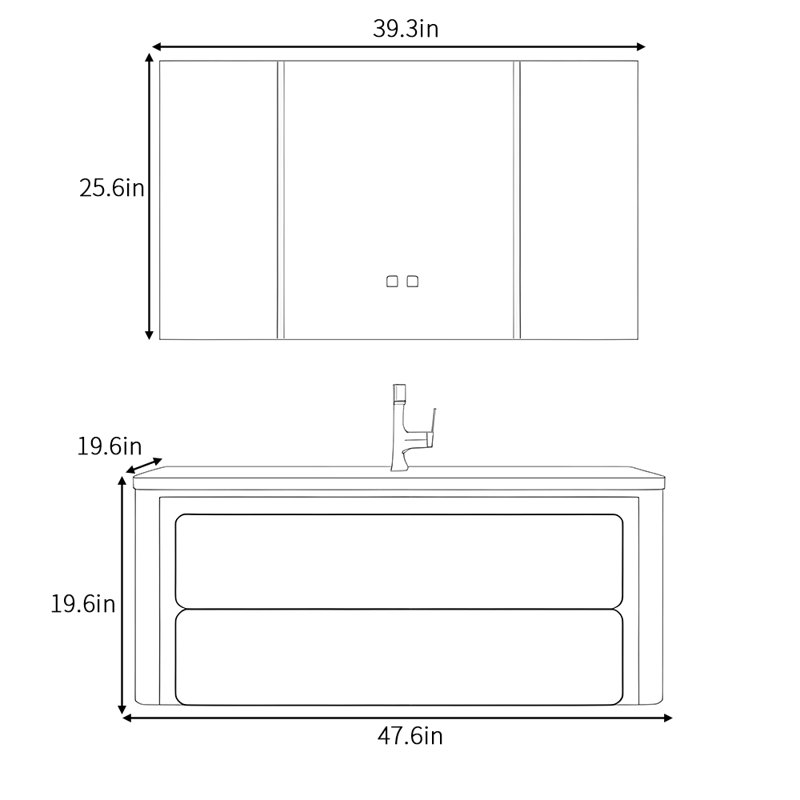 Modern light luxury style bathroom cabinet