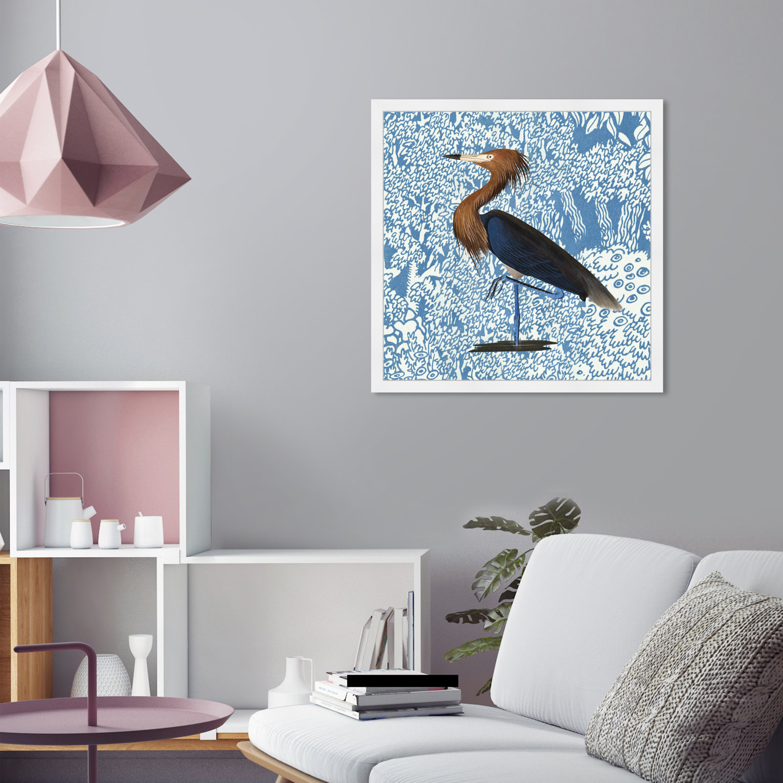 Bird Pose by Oliver Gal, White, 26" H x 26" W x 0.5" D