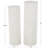 Metal Ribbed White Pedestal Table With Brown Accents Set