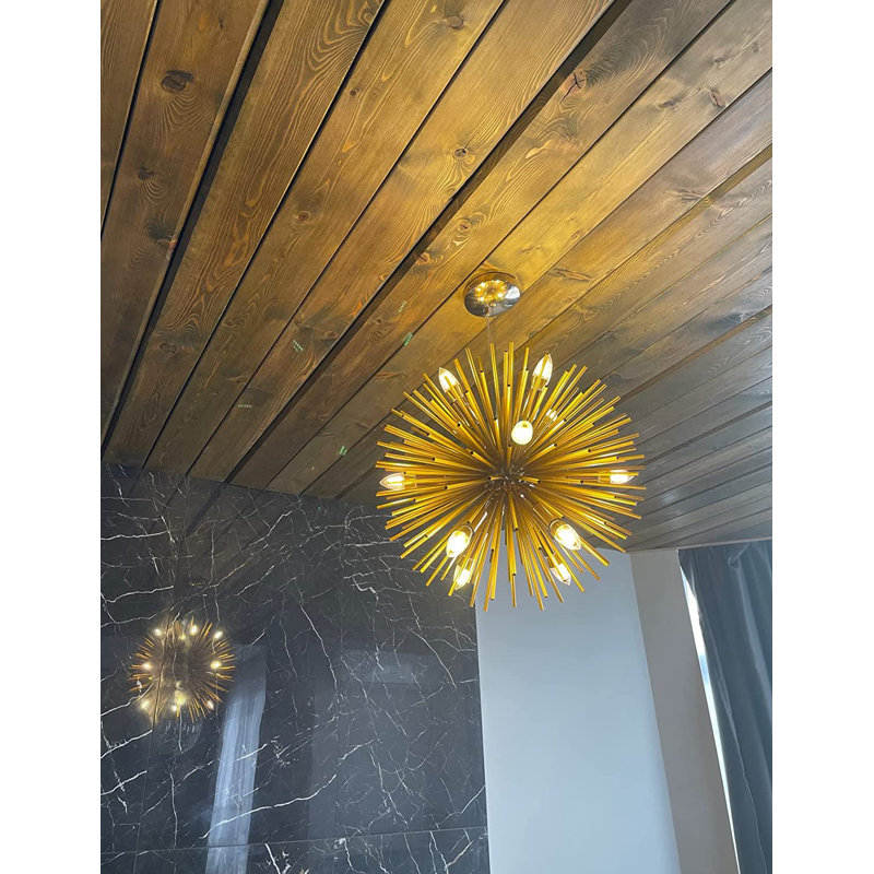 9 - Light Gold LED Crystal Pendant