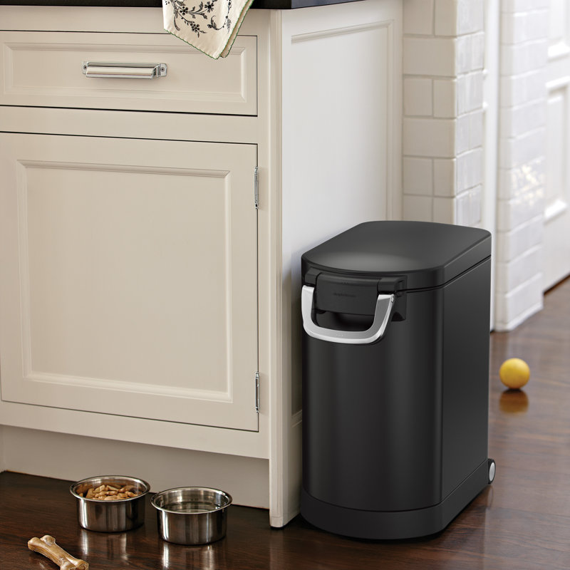 Simplehuman Pet Food Storage Bin, 26 lb, Black