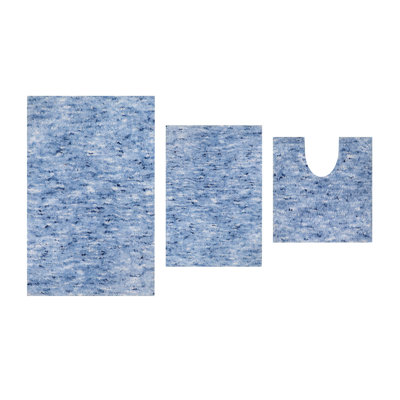Ensemble de tapis pour salle de bain en microfibre 100% polyester Cloud Comfort, tapis de bain à poils doux et lavable en machine - ensemble de 3 pièces