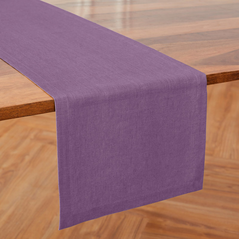 Diana - 100% Pure Linen Table Runner, 108" x 14", Mulberry
