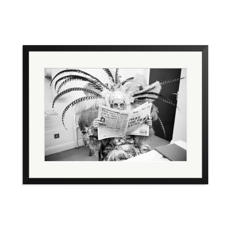 Elton John's Newspaper, Black, 23" H x 31" W
