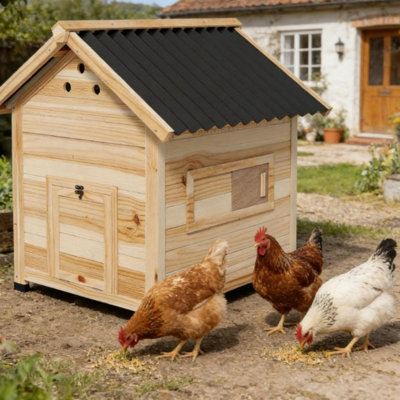 WeatherResistant Fir Wood Chicken Coop with Openable Roof and Removable Bottom Outdoor Poultry House with Ventilation and Access Doors for Backyard WeatherResistant Fir Wood Chicken Coop with Openable Roof and Removable Bottom Outdoor Poultry House with Ventilation and Access Doors for Backyard