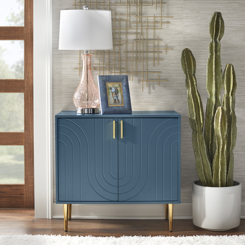 Mallorca 2-Door Manufactured Wood Accent Cabinet, Midnight Blue