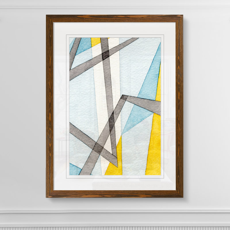 'Converging Angles II' by Paul Cezanne - Picture Frame Painting Print, 22" H x 18" W x 1.25" D, Maple Paper Framed, White