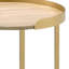 Table de chevet polyvalente en chêne avec une superbe finition café robuste au fini doré