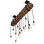 48" Long Alva Wood Beam 15 Light Pendant