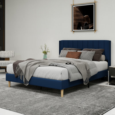 Upholstered Platform Bed With Headboard