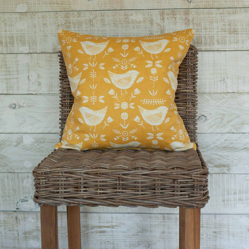 Scandi Geometric Birds Cushion, 43x43cm, Feather filled