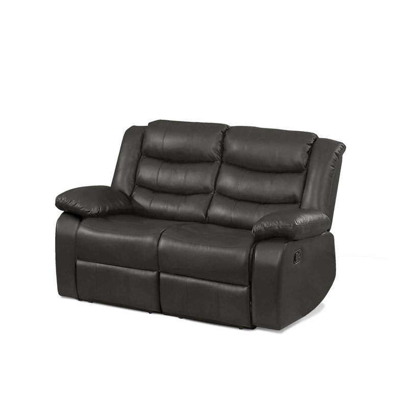 Amarien 56'' Faux Leather Reclining Loveseat, Grey Faux Leather