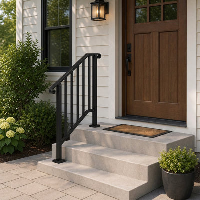 Handrails for Outdoor Stair Steps Adjustable Metal Handrails