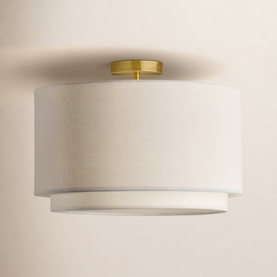 Finley Single Light Solid Brass Semi Flush Mount