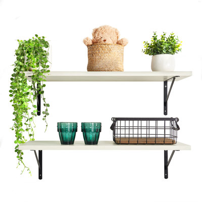 Kaboon 27inch Floating Shelves Set Of 2, 10X27, Sea Salt