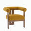 Chaise d'appoint moderne rembourrée avec accoudoirs ronds