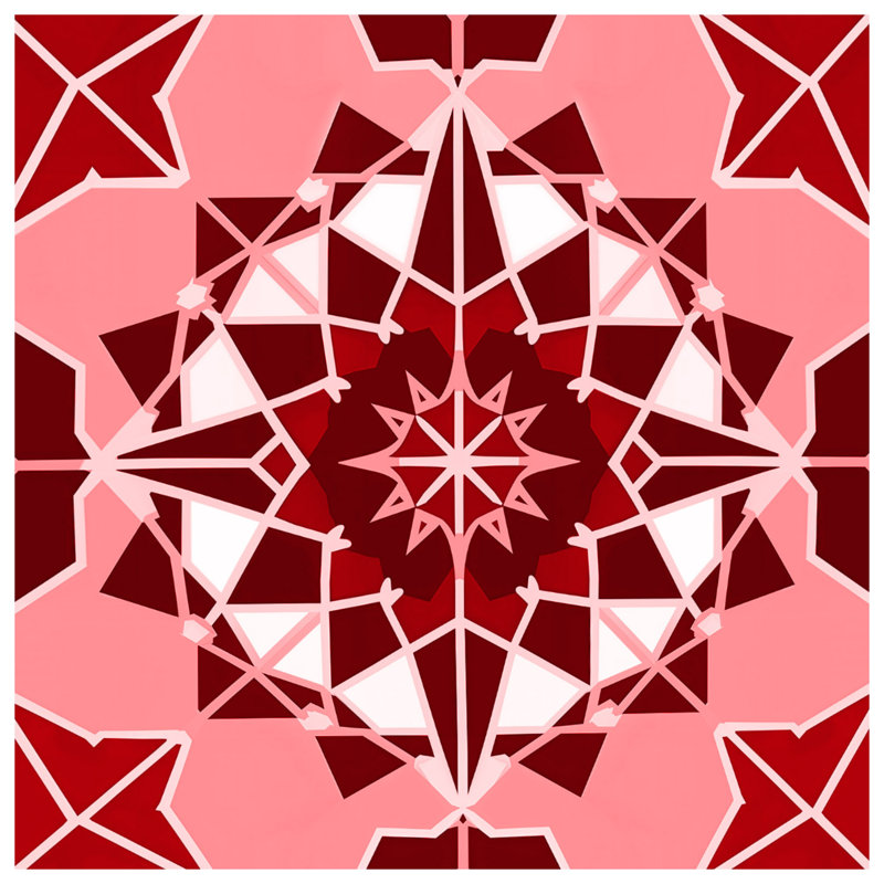 Couvertures de mandala géométriques rouges et roses, L 50 po x H 60 po