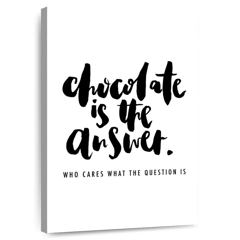 Le chocolat est la solution, H 24 po x l 16 po