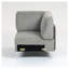 Module de coin pour canapé d'angle en velours côtelé - Élément central de canapé en tissu gris pour agencement personnalisé de salon