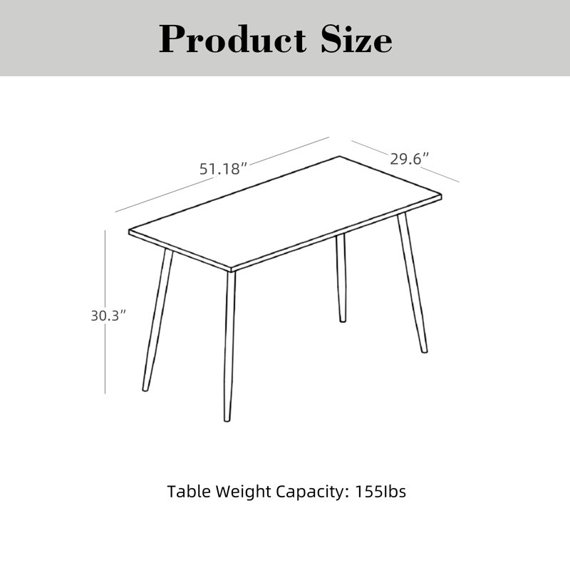Lottemaria Metal Base Dining Table, Black