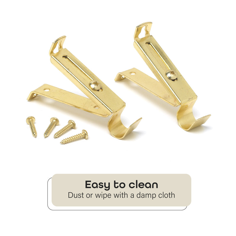 Gold Adjustable Double Bypass Cafe Rod Brackets