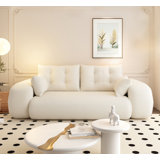 78.7" W Teddy Fabric Foam-Filled Lazy Sofa, Multi-Functional Foldable Sofa Bed
