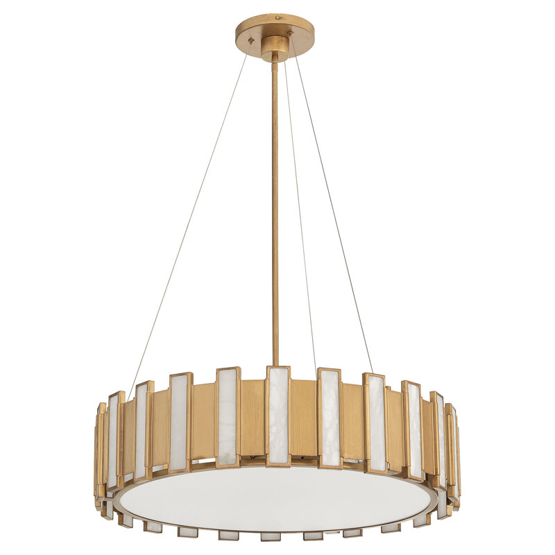 Volterra 5 - Light Steel Dimmable Drum Chandelier