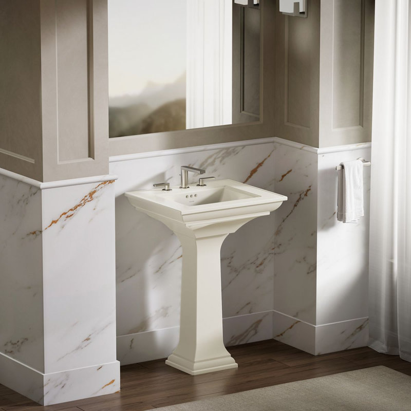Memoirs® Stately 24" Console Bathroom Sink with Overflow, Biscuit, 8'' Centers