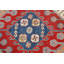 Tapis rouge en laine noué à la main de conception unique 7 pi 11 po x 9 pi 8 po Gaud