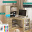 L Shaped Desk With Charger,Computer Desk With Drawers,Bookshelf,With LED Light,Modern Corner Desk,Home Office Desk,L-Shaped Study Table Writing Desk,Corner Gaming Computer Desk With Storage