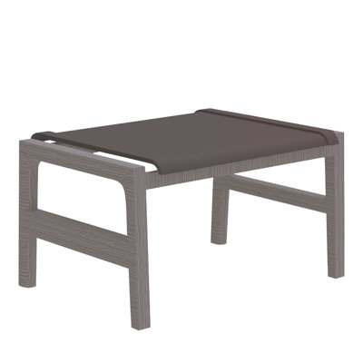Seashore Ottoman Slate Grey Wood With Grey Sling