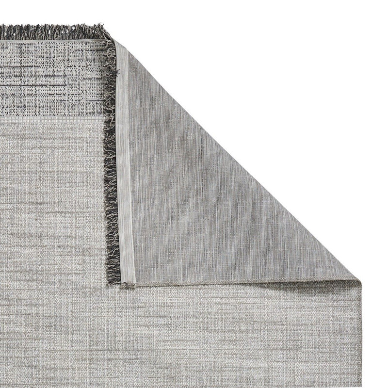 Selz Machine Woven Silver Indoor / Outdoor Rug, Rectangle 160 x 220cm