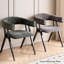 Chaise d'appoint verte à dossier bas (ensemble de 2)