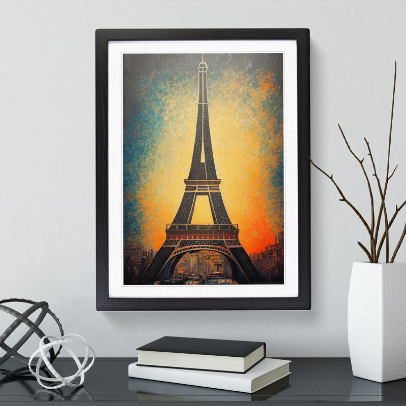 The Amazing Eiffel Tower 1 Piece Single Picture Frame Painting, 34cm H x 25cm W x 2cm D, Black Framed