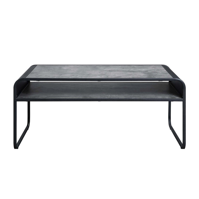 Metal Frame Coffee Table With Open Shelf