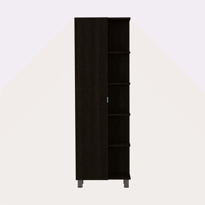 Armoire à linge à 5 tablettes, Noir
