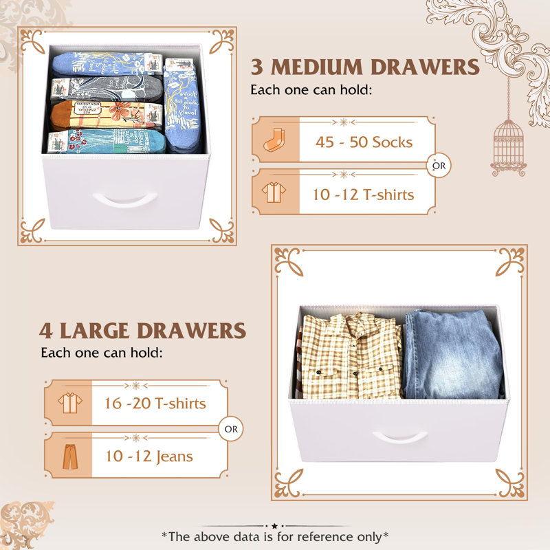Yashmin 39.4'' W 7 - Drawer Dresser, White