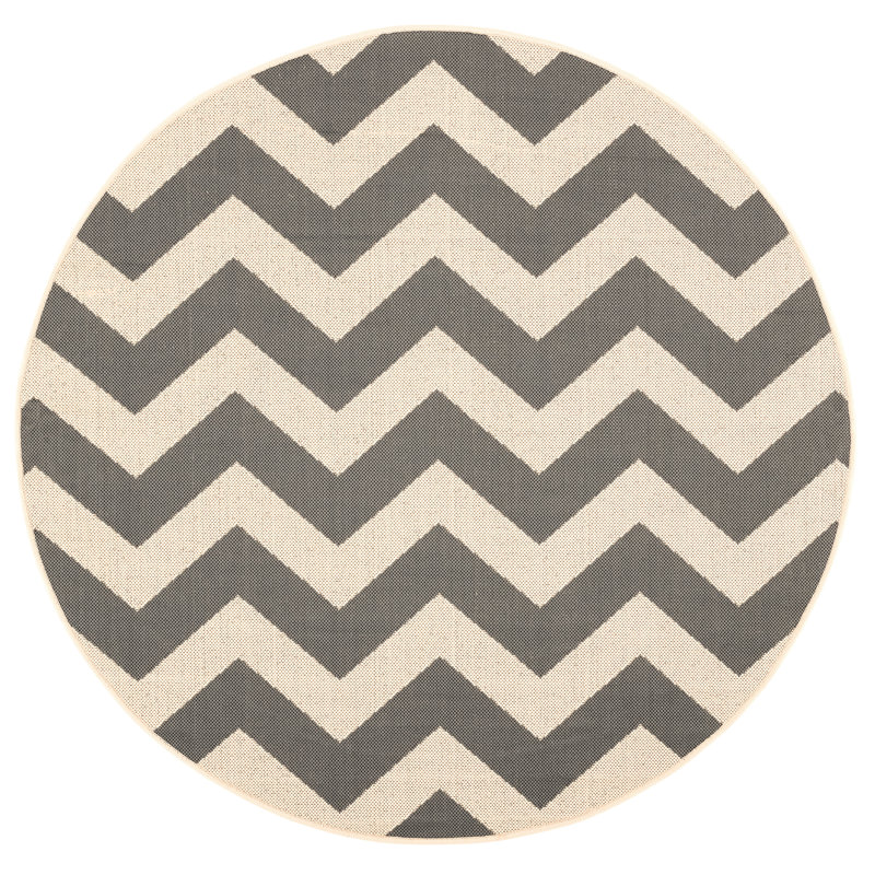 Tapis intérieur / extérieur gris clair / anthracite Arneshia, Rond 4 pi