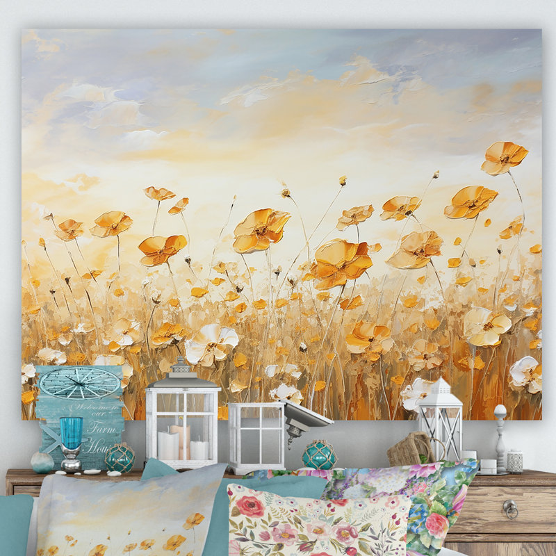 Souci jaune de couleur souci I - imprimé, Toile tendue, H 12 po x l 20 po x P 1 po