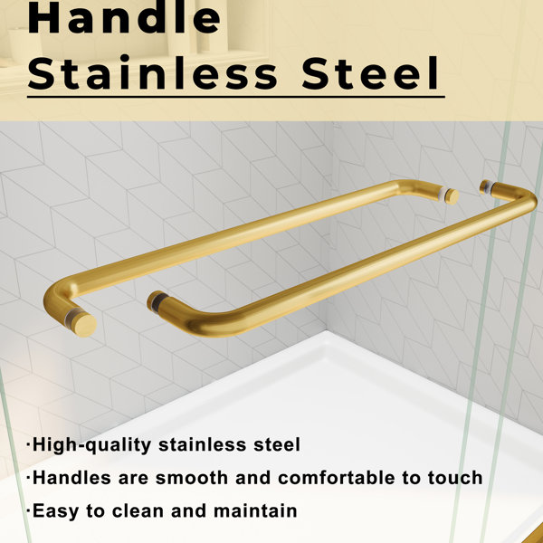 WoolWood 44 - 48 In. W X 72 H Sliding Shower Door, Adjustable Semi ...